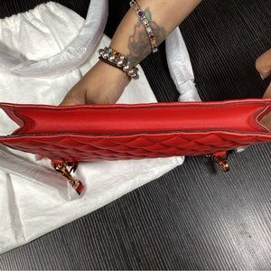 Versace red crossbody/clutch